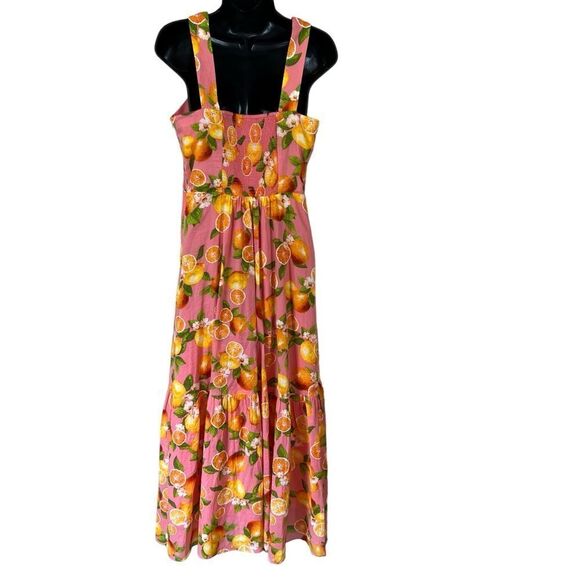 TALBOTS TIERED MAXI DRESS - LEMONS AND ORANGES - Picture 15 of 15